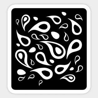 Black and white paisley pattern Sticker